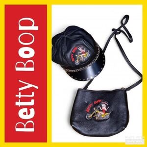 Betty Boop Vintage Leather Hat And Bag Set